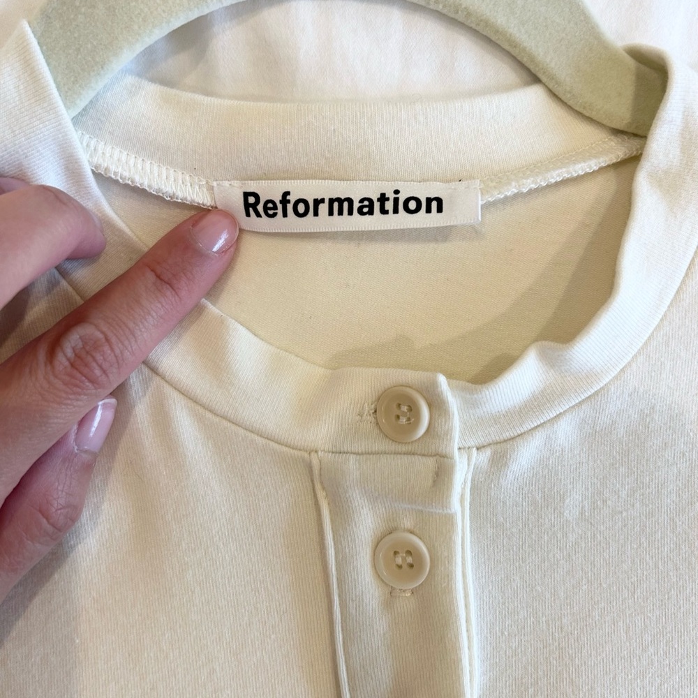 Reformation Crew Neck Dress Cream Size Small - Picture 4 of 12
